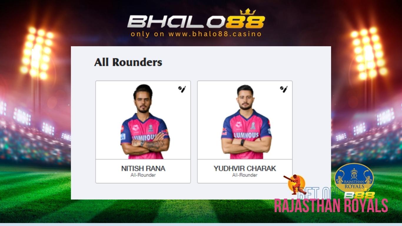 Rajasthan Royals All Rounders on Bhalo88