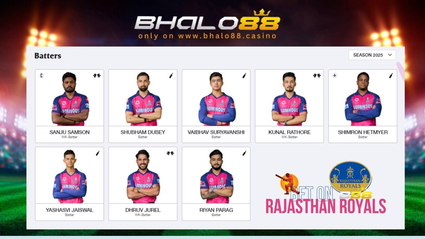 Rajasthan Royals BATTERS on Bhalo88