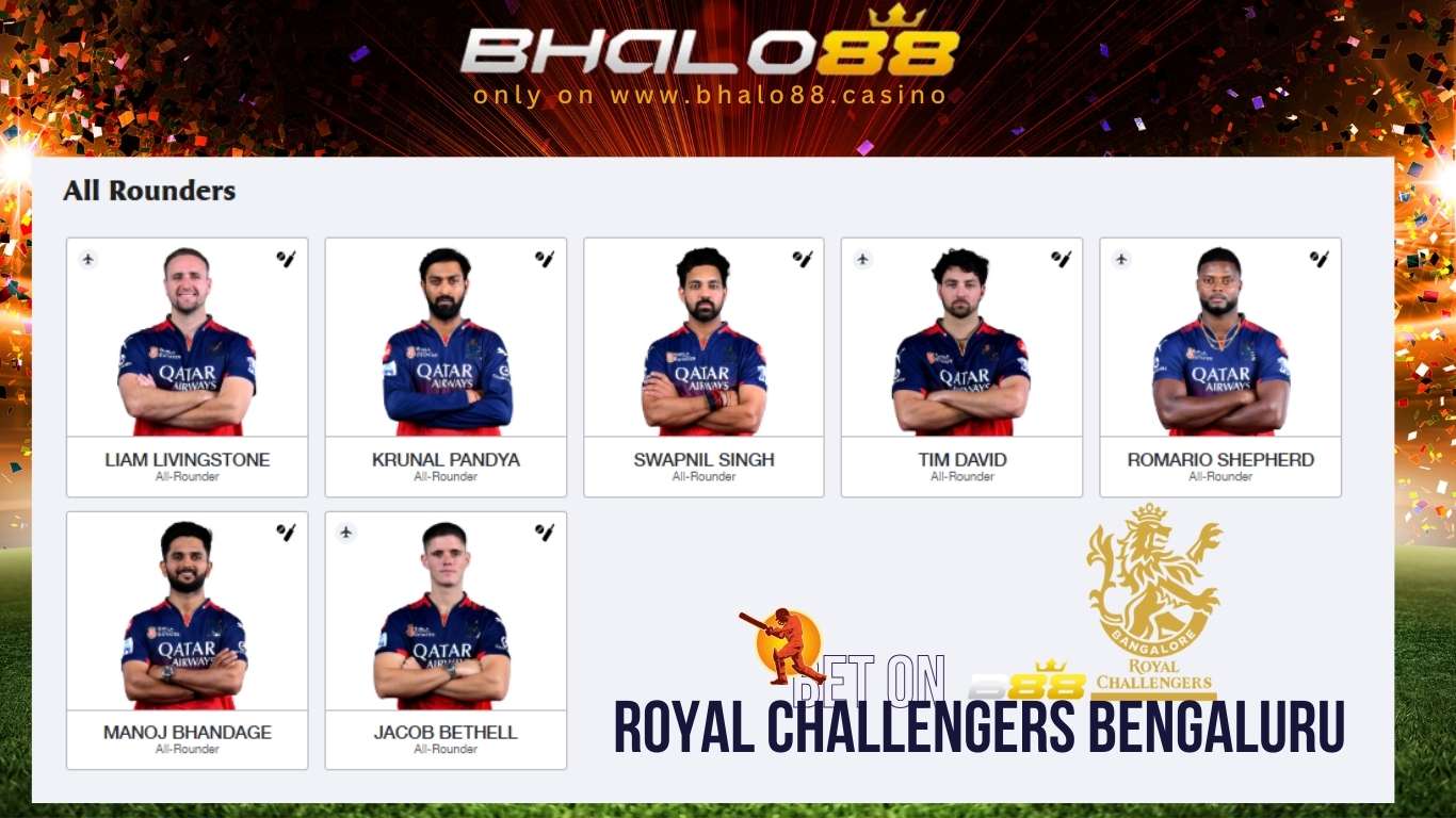 Royal Challengers Bengaluru ALLROUNDERS on Bhalo88