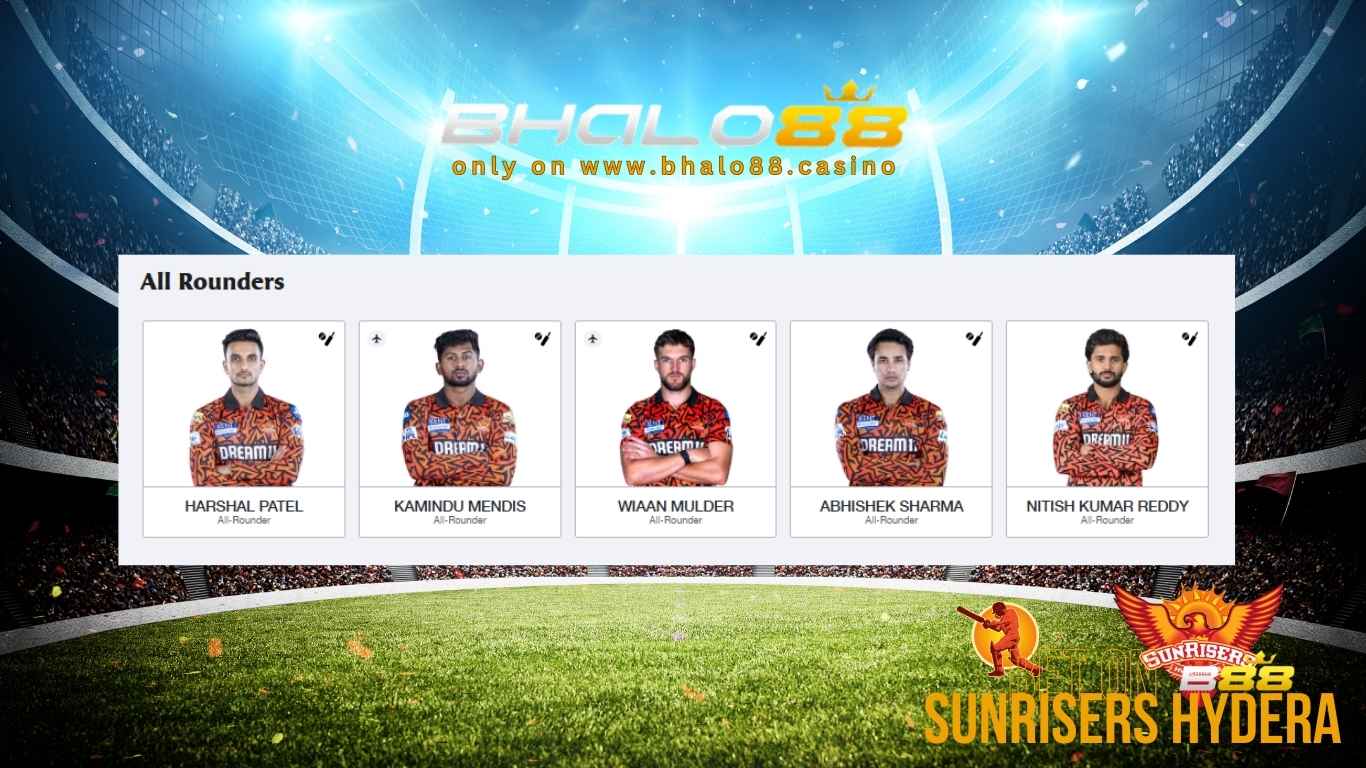 Sunrisers Hyderabad ALLROUNDERS on Bhalo88