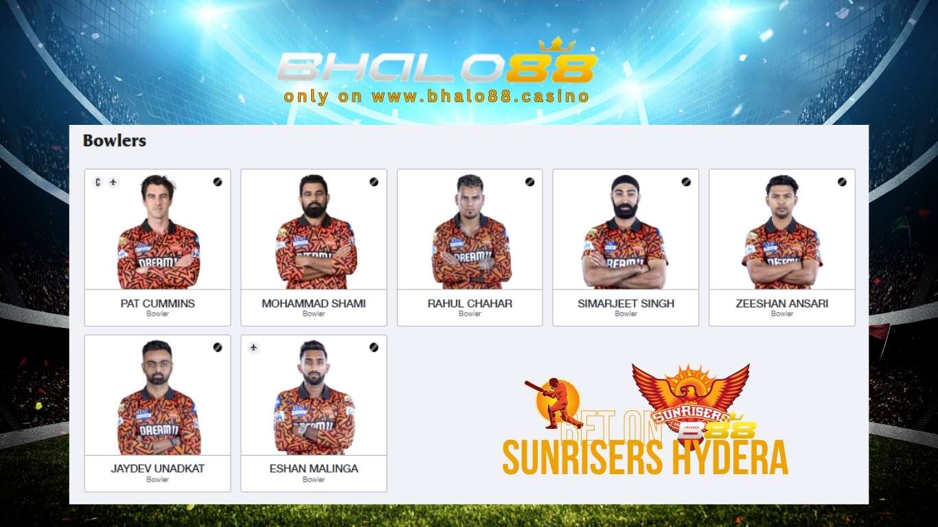Sunrisers Hyderabad BOWLERS on Bhalo88