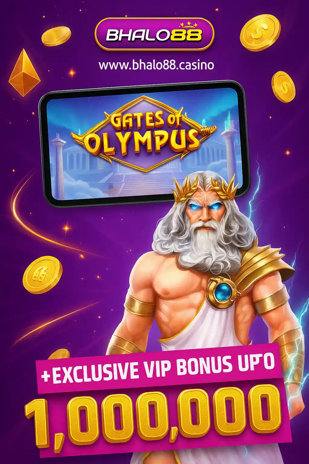 Play Gates of Olympus on Bhalo88 VIP bonus